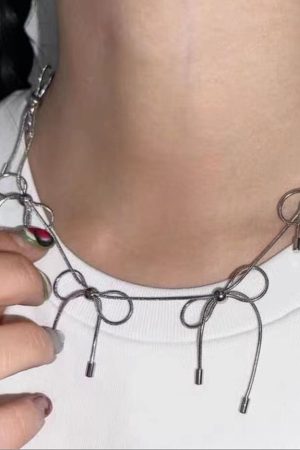 Cute Everyday Outfits, Outfit Inspo Casual Coquette Aesthetic Silver Bows Choker