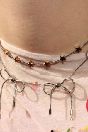 Cute Everyday Outfits, Outfit Inspo Casual Coquette Aesthetic Silver Bows Choker