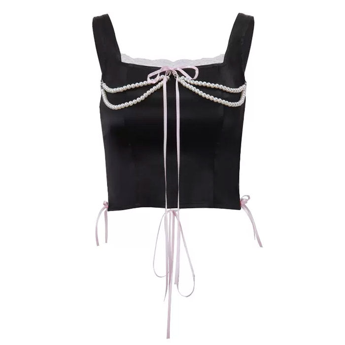 Cute Everyday Outfits, Outfit Inspo Casual Coquette Bow Pearl Bustier Top Cute Everyday Outfits, Outfit Inspo Casual Coquette Bow Pearl Bustier Top