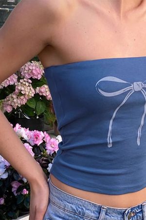 Cute Everyday Outfits, Outfit Inspo Casual Coquette Bow Y2K Tube Top