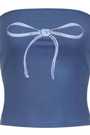 Cute Everyday Outfits, Outfit Inspo Casual Coquette Bow Y2K Tube Top