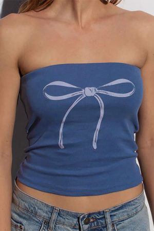 Cute Everyday Outfits, Outfit Inspo Casual Coquette Bow Y2K Tube Top