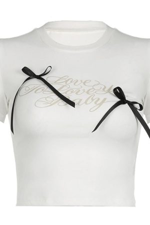 Cute Everyday Outfits, Outfit Inspo Casual Coquette Bows Crop Top