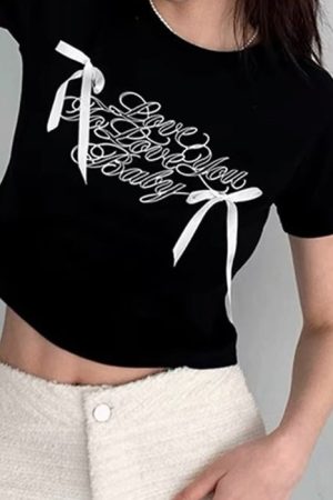 Cute Everyday Outfits, Outfit Inspo Casual Coquette Bows Crop Top