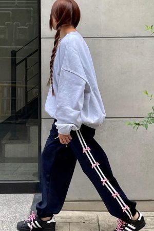 Cute Everyday Outfits, Outfit Inspo Casual Coquette Bows Side Stripe Pants