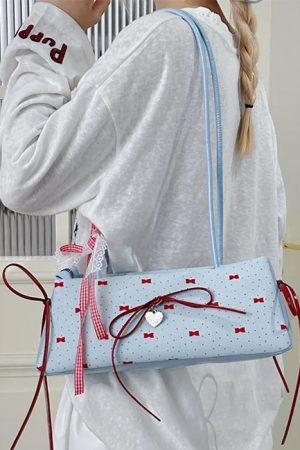 Cute Everyday Outfits, Outfit Inspo Casual Coquette Charm Bow Shoulder Bag