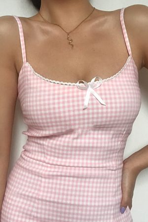 Cute Everyday Outfits, Outfit Inspo Casual Coquette Gingham Slip Dress