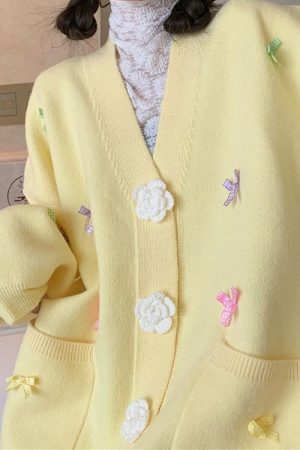 Cute Everyday Outfits, Outfit Inspo Casual Coquette Girl Bow Cardigan