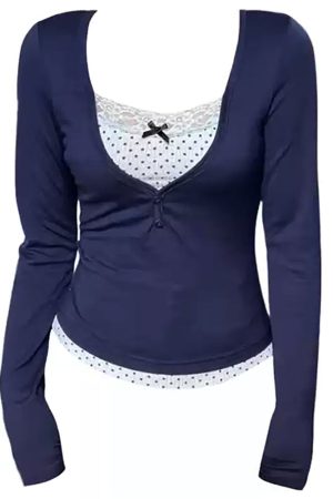 Cute Everyday Outfits, Outfit Inspo Casual Coquette Girl Layered Long Sleeve Top