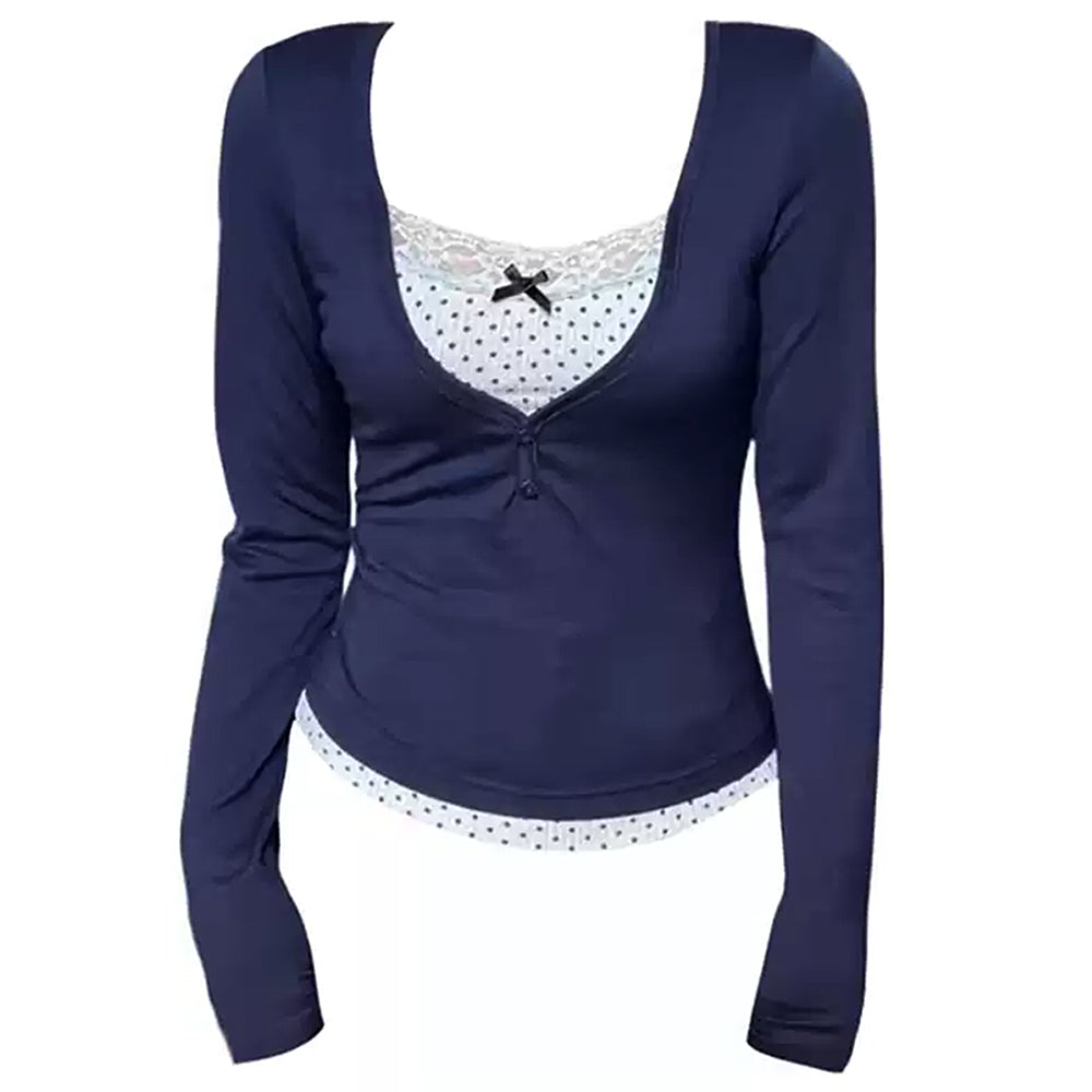 Cute Everyday Outfits, Outfit Inspo Casual Coquette Girl Layered Long Sleeve Top