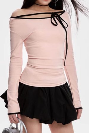 Cute Everyday Outfits, Outfit Inspo Casual Coquette Girl Off-Shoulder Top
