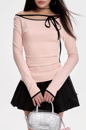 Cute Everyday Outfits, Outfit Inspo Casual Coquette Girl Off-Shoulder Top