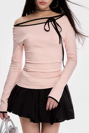 Cute Everyday Outfits, Outfit Inspo Casual Coquette Girl Off-Shoulder Top