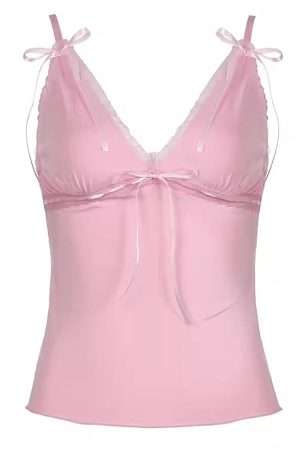 Cute Everyday Outfits, Outfit Inspo Casual Coquette Girl Pink Bow Lace Top
