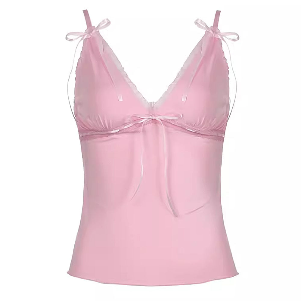 Cute Everyday Outfits, Outfit Inspo Casual Coquette Girl Pink Bow Lace Top