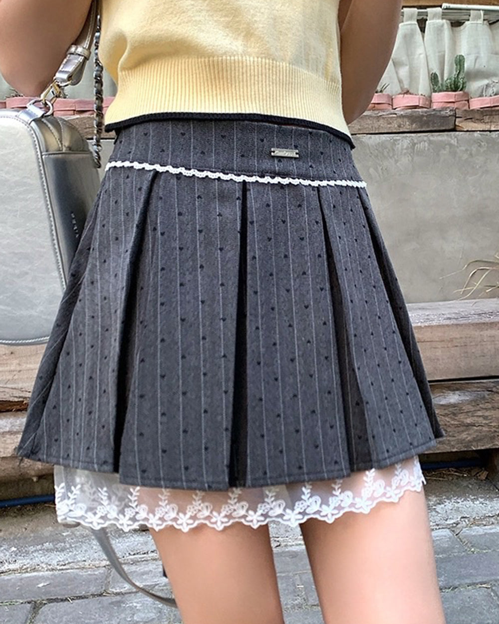 Cute Everyday Outfits, Outfit Inspo Casual Coquette Lace Bow Pleated Skirt Cute Everyday Outfits, Outfit Inspo Casual Coquette Lace Bow Pleated Skirt