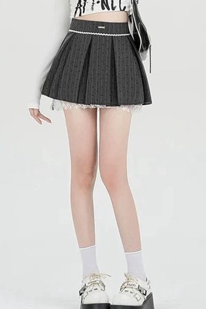 Cute Everyday Outfits, Outfit Inspo Casual Coquette Lace Bow Pleated Skirt