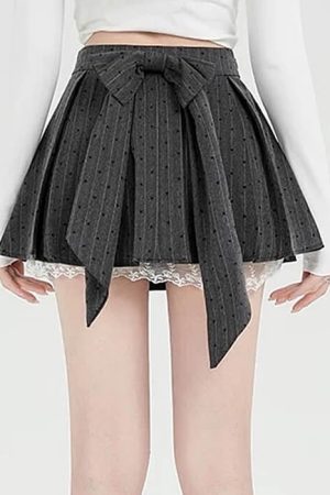 Cute Everyday Outfits, Outfit Inspo Casual Coquette Lace Bow Pleated Skirt