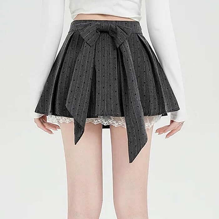 Cute Everyday Outfits, Outfit Inspo Casual Coquette Lace Bow Pleated Skirt Cute Everyday Outfits, Outfit Inspo Casual Coquette Lace Bow Pleated Skirt