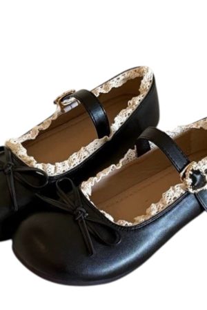 Cute Everyday Outfits, Outfit Inspo Casual Coquette Lace Trim Mary Jane Flats