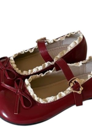 Cute Everyday Outfits, Outfit Inspo Casual Coquette Lace Trim Mary Jane Flats