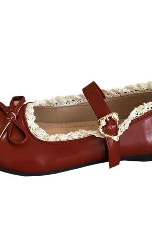 Cute Everyday Outfits, Outfit Inspo Casual Coquette Lace Trim Mary Jane Flats