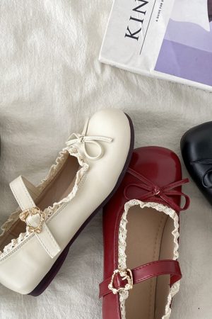 Cute Everyday Outfits, Outfit Inspo Casual Coquette Lace Trim Mary Jane Flats