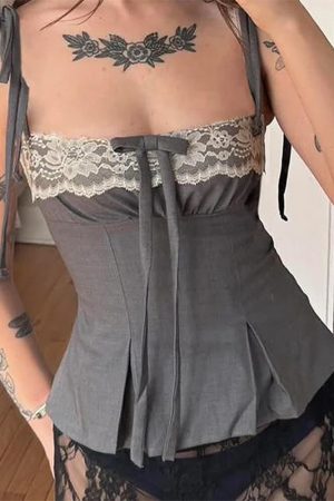 Cute Everyday Outfits, Outfit Inspo Casual Coquette Ruched Bow Tie Top