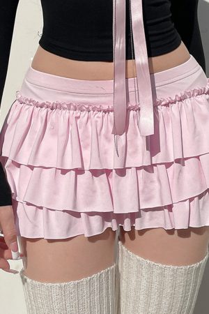 Cute Everyday Outfits, Outfit Inspo Casual Coquette Ruffled Mini Skort