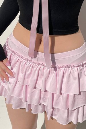 Cute Everyday Outfits, Outfit Inspo Casual Coquette Ruffled Mini Skort