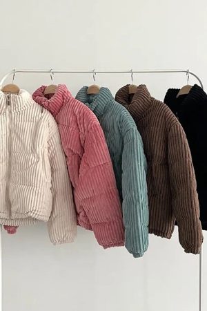 Cute Everyday Outfits, Outfit Inspo Casual Corduroy Puffer Jacket