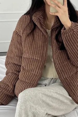 Cute Everyday Outfits, Outfit Inspo Casual Corduroy Puffer Jacket