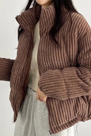 Cute Everyday Outfits, Outfit Inspo Casual Corduroy Puffer Jacket