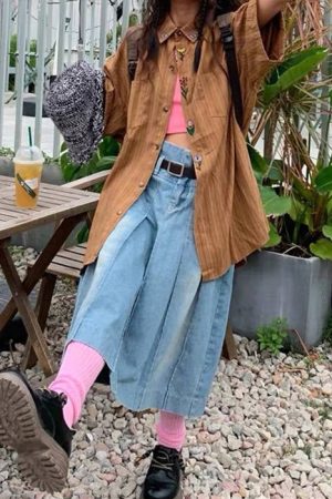 Cute Everyday Outfits, Outfit Inspo Casual Cottage Floral Embroidery Striped Shirt