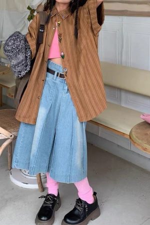 Cute Everyday Outfits, Outfit Inspo Casual Cottage Floral Embroidery Striped Shirt