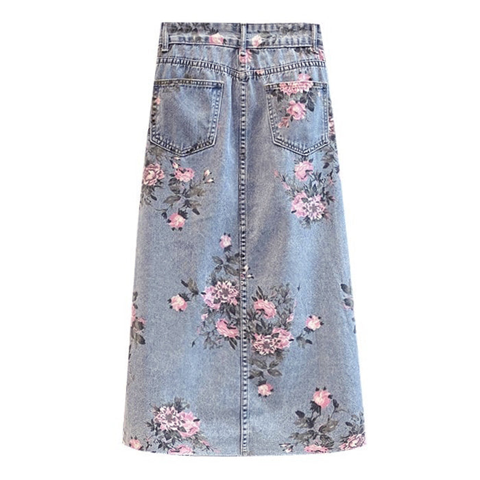 Cute Everyday Outfits, Outfit Inspo Casual Cottage Floral Long Denim Skirt Cute Everyday Outfits, Outfit Inspo Casual Cottage Floral Long Denim Skirt
