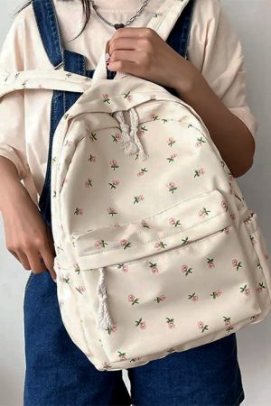 Cute Everyday Outfits, Outfit Inspo Casual Cottagecore Aesthetic Floral Backpack