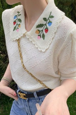 Cute Everyday Outfits, Outfit Inspo Casual Cottagecore Collar Top