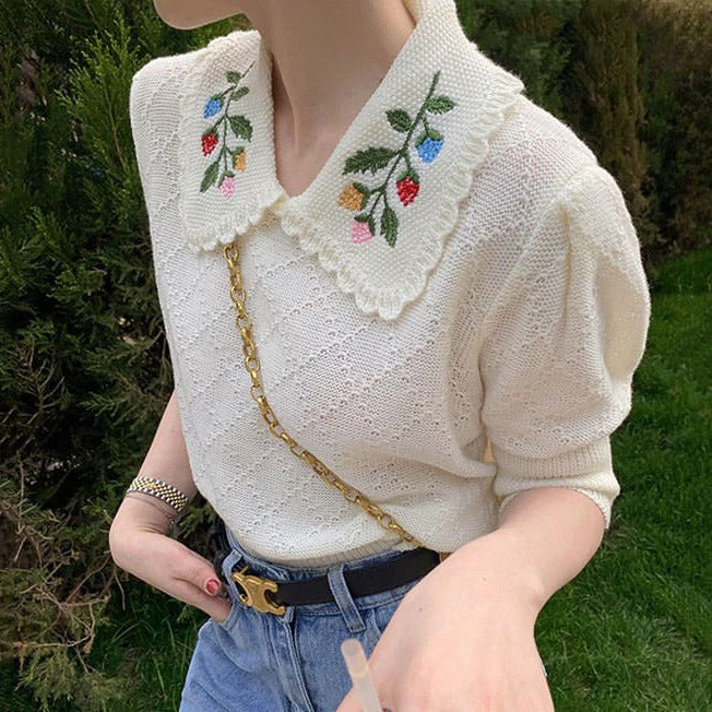 Cute Everyday Outfits, Outfit Inspo Casual Cottagecore Collar Top