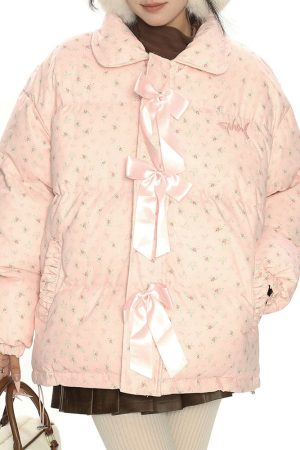 Cute Everyday Outfits, Outfit Inspo Casual Cottagecore Cream Floral Padded Jacket