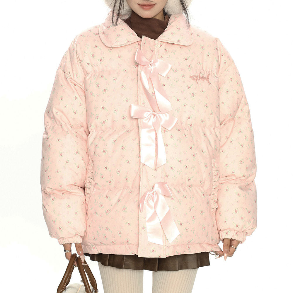 Cute Everyday Outfits, Outfit Inspo Casual Cottagecore Cream Floral Padded Jacket Cute Everyday Outfits, Outfit Inspo Casual Cottagecore Cream Floral Padded Jacket