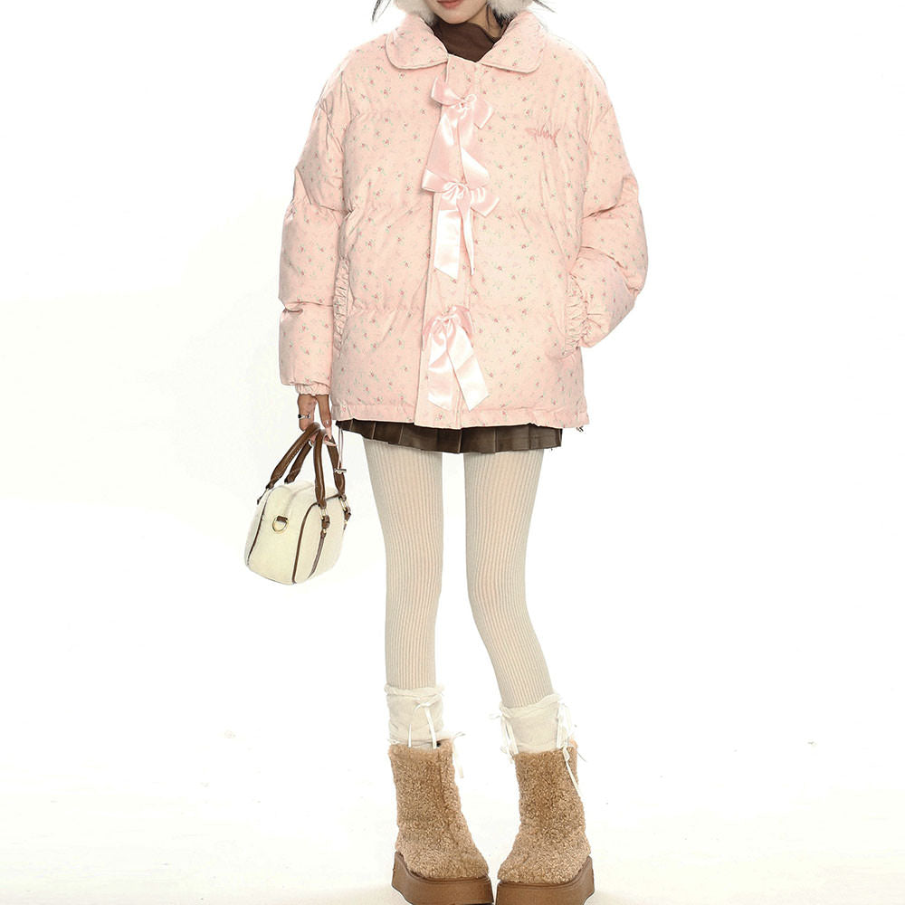 Cute Everyday Outfits, Outfit Inspo Casual Cottagecore Cream Floral Padded Jacket Cute Everyday Outfits, Outfit Inspo Casual Cottagecore Cream Floral Padded Jacket