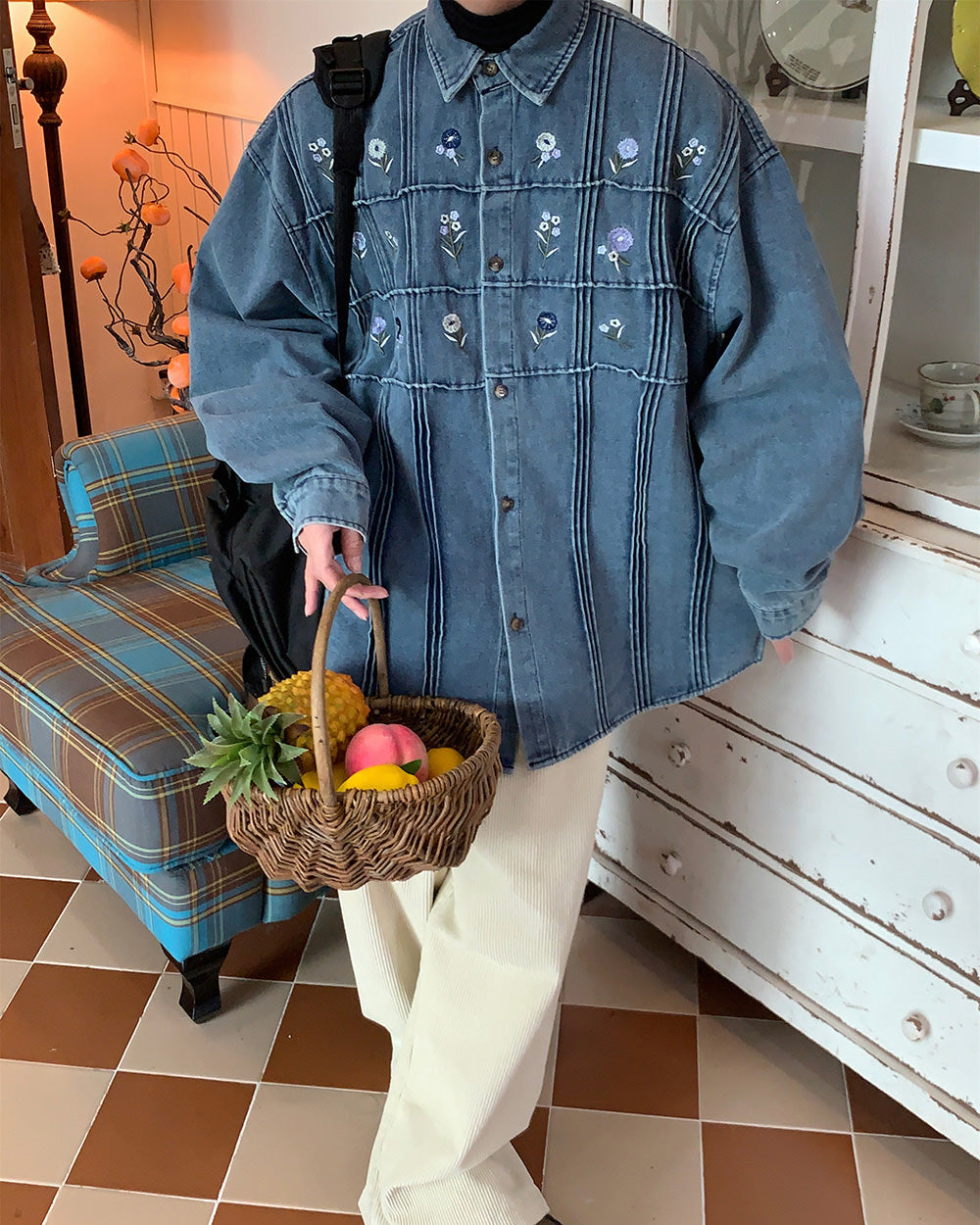 Cute Everyday Outfits, Outfit Inspo Casual Cottagecore Floral Embroidery Denim Jacket Cute Everyday Outfits, Outfit Inspo Casual Cottagecore Floral Embroidery Denim Jacket