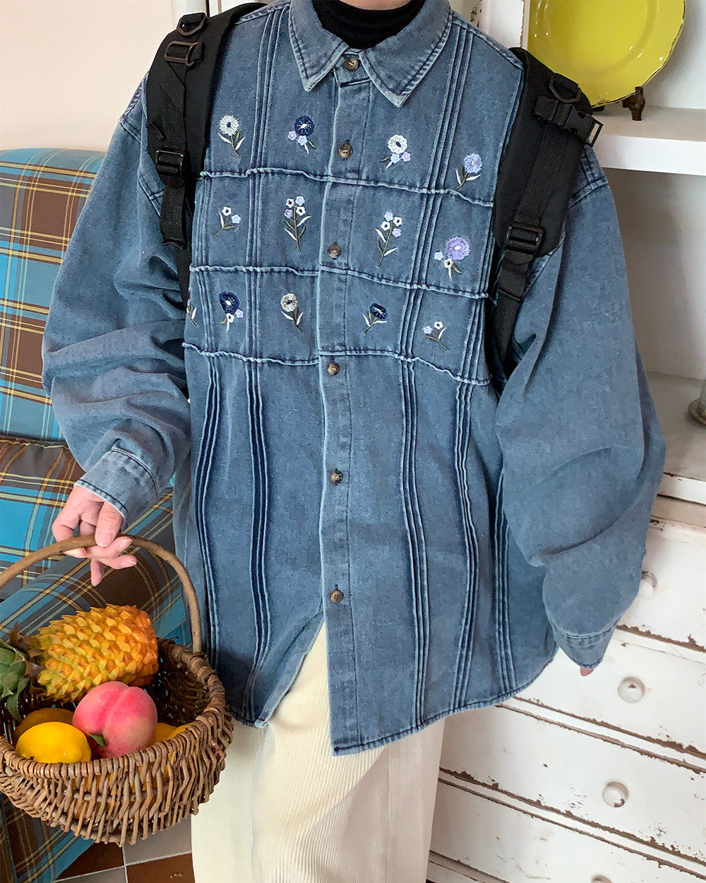Cute Everyday Outfits, Outfit Inspo Casual Cottagecore Floral Embroidery Denim Jacket Cute Everyday Outfits, Outfit Inspo Casual Cottagecore Floral Embroidery Denim Jacket