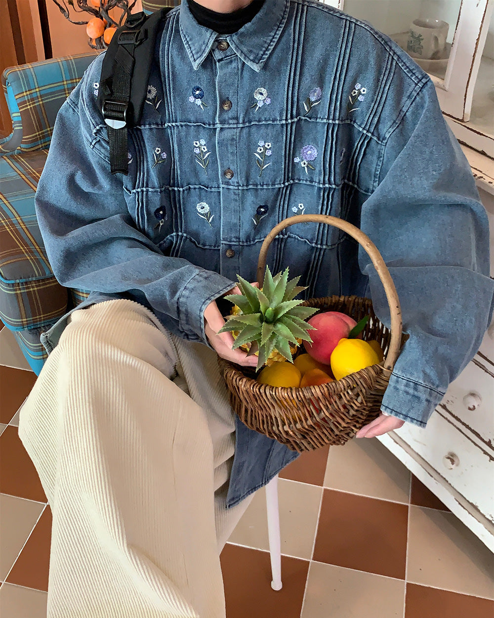 Cute Everyday Outfits, Outfit Inspo Casual Cottagecore Floral Embroidery Denim Jacket Cute Everyday Outfits, Outfit Inspo Casual Cottagecore Floral Embroidery Denim Jacket