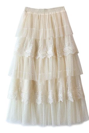 Cute Everyday Outfits, Outfit Inspo Casual Cottagecore Lace Long Skirt