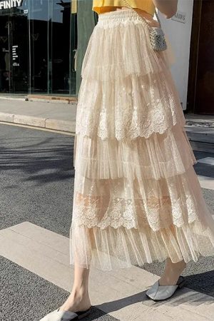 Cute Everyday Outfits, Outfit Inspo Casual Cottagecore Lace Long Skirt