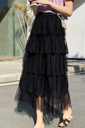 Cute Everyday Outfits, Outfit Inspo Casual Cottagecore Lace Long Skirt