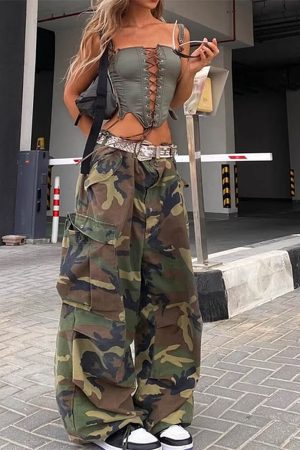 Cute Everyday Outfits, Outfit Inspo Casual Cottagecore Lace-Up Corset Top