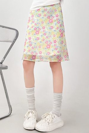 Cute Everyday Outfits, Outfit Inspo Casual Cottagecore Sheer Floral Print Skirt